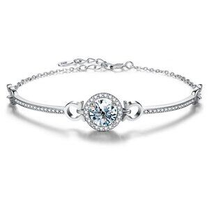 Certified 1ct. Moissanite Bracelet Round Stud  Diamond NEW